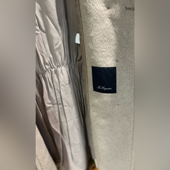 Les Copains Blue Beige Winter Coat Wool Blend Size 42 - Picture 6 of 9